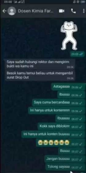 chat ngawur mahasiswa ke dosen Instagram