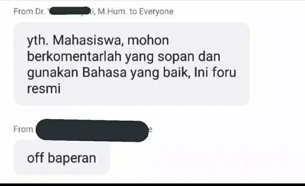 chat ngawur mahasiswa ke dosen Instagram