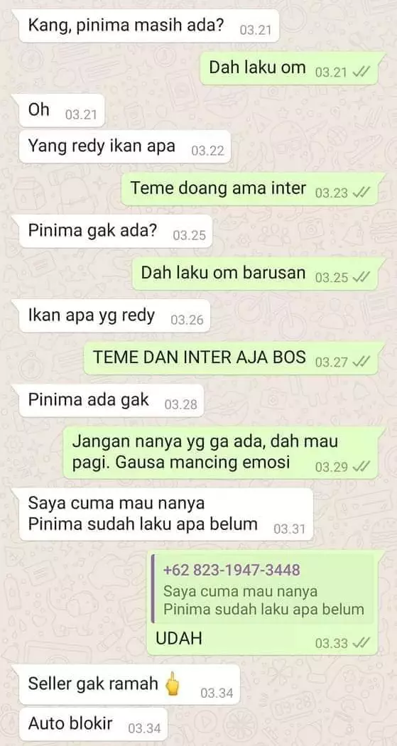 Chat bikin seller emosi © berbagai sumber