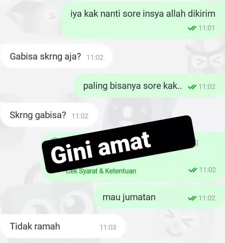 Chat bikin seller emosi © berbagai sumber