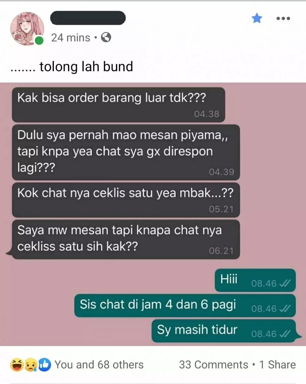 Chat bikin seller emosi © berbagai sumber