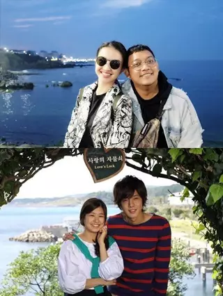 seleb foto di lokasi syuting drama Korea © 2021 brilio.net