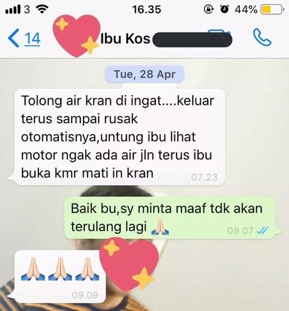 Chat peringatan ibu kos  © berbagai sumber Chat peringatan ibu kos  © berbagai sumber