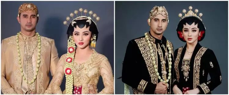 10 Potret Ali Syakieb dan Margin pakai baju pengantin Jawa, memukau