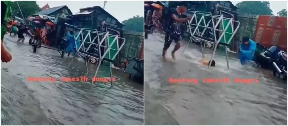 warga manfaatkan banjir jadi Benteng Takeshi © 2021 brilio.net warga manfaatkan banjir jadi Benteng Takeshi © 2021 brilio.net