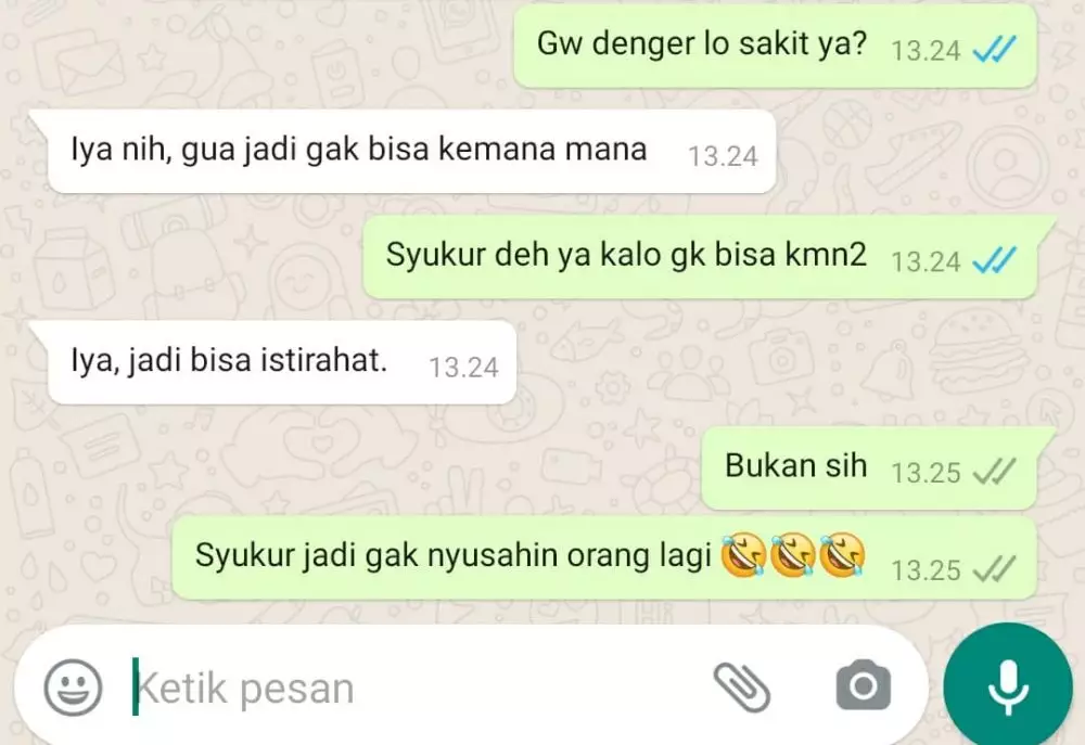 chat ngawur dengan teman dekat Instagram