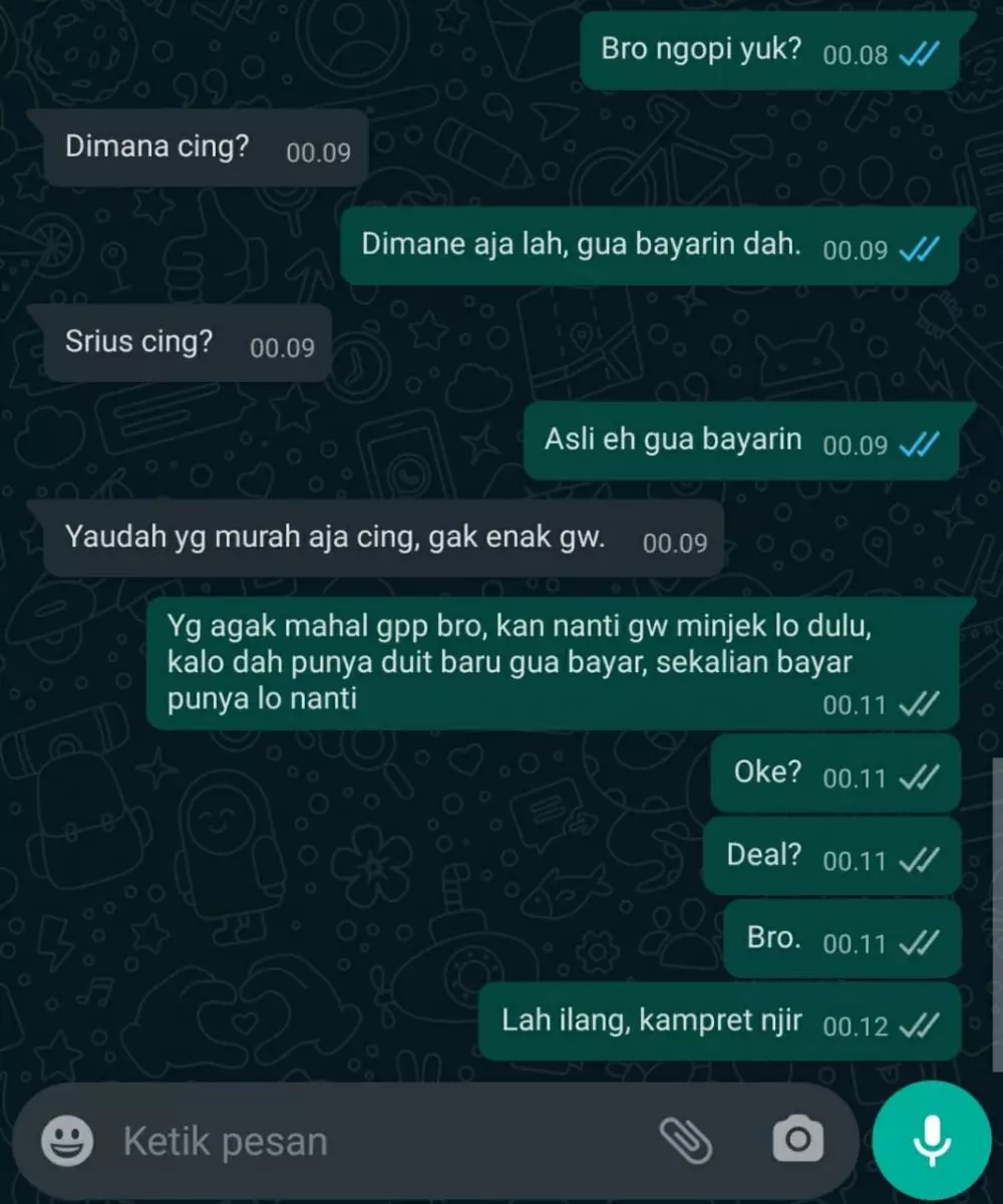 chat ngawur dengan teman dekat Instagram