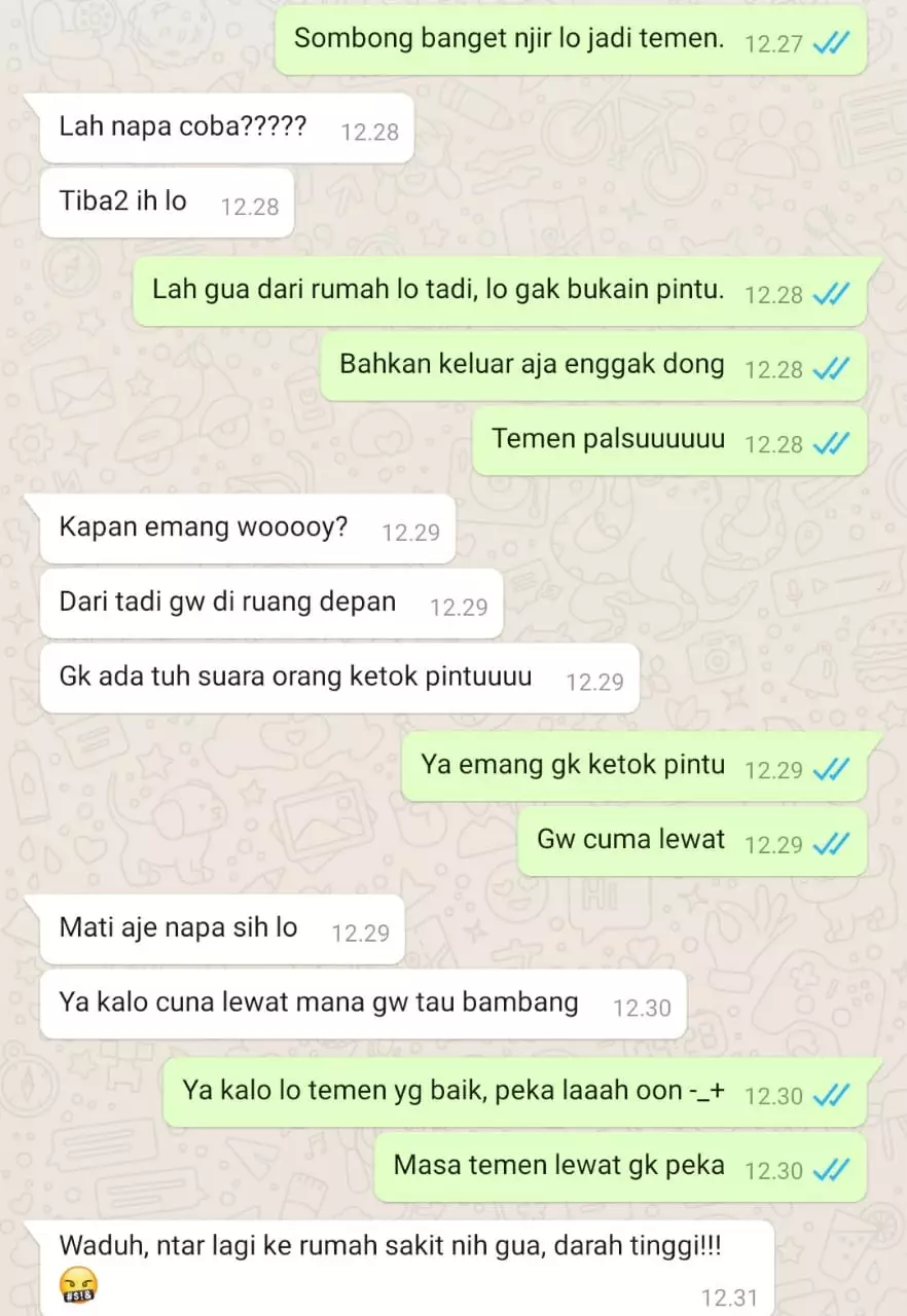 chat ngawur dengan teman dekat Instagram