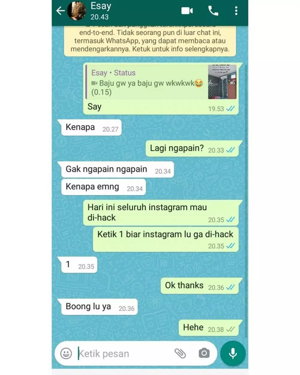 Chat ngeselin dari teman © berbagai sumber Chat ngeselin dari teman © berbagai sumber