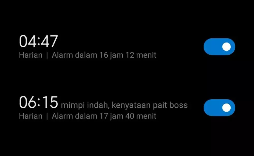 catatan kocak alarm hp Instagram