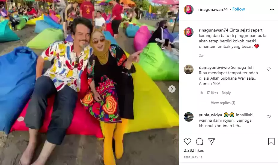 Rina Gunawan tulis pesan menyentuh soal cinta Instagram