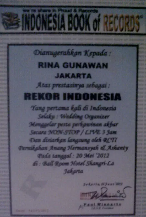 Rina Gunawan raih rekor muri lantaran pernikahan Anang-Ashanty Instagram Rina Gunawan raih rekor muri lantaran pernikahan Anang-Ashanty Instagram