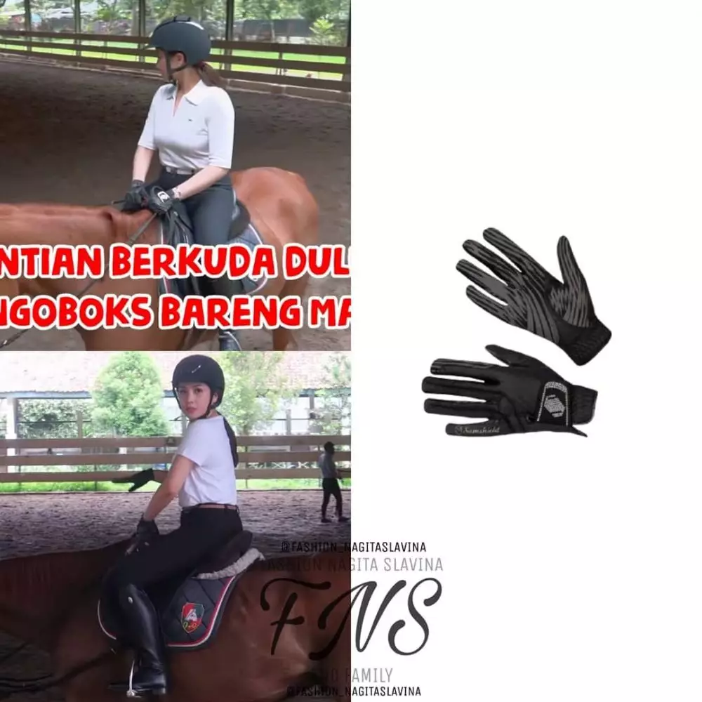harga fashion item Nagita Slavina saat berkuda © 2021 brilio.net