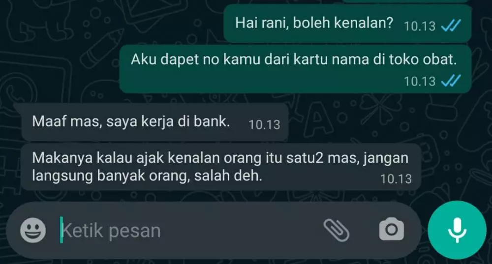chat salah paham saat kenalan Berbagai sumber