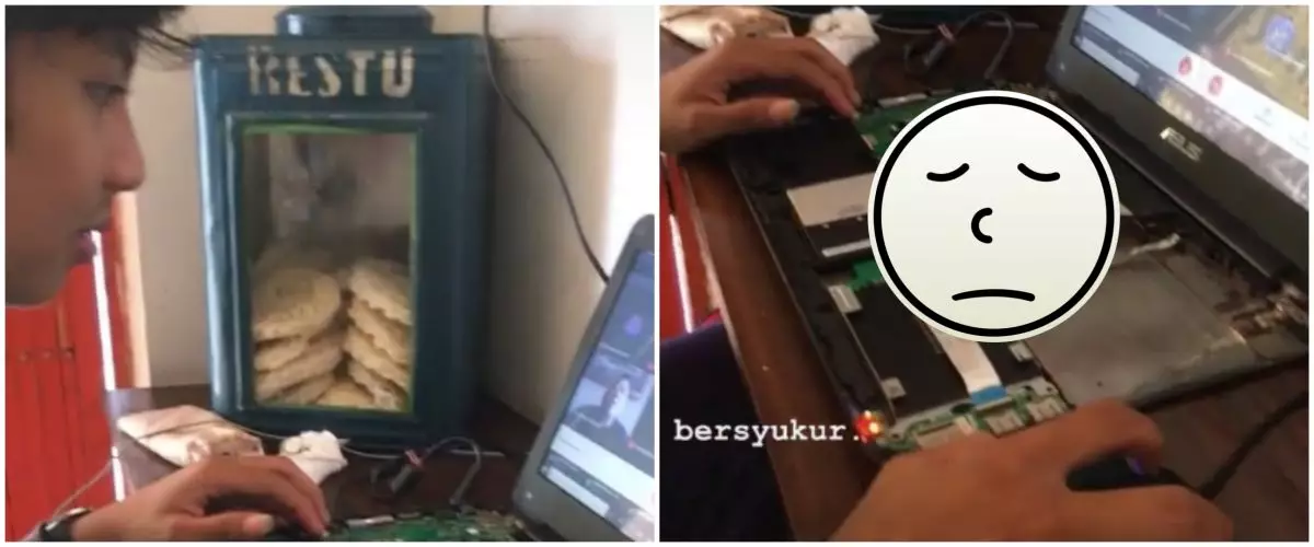 Ikuti kuliah online, kondisi laptop mahasiswa ini bikin senyum miris