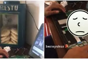 Ikuti kuliah online, kondisi laptop mahasiswa ini bikin senyum miris