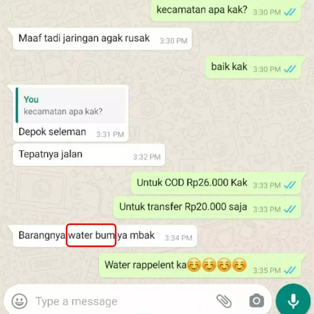 Chat typo customer © Twitter Chat typo customer © Twitter