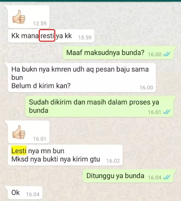 Chat typo customer © Twitter Chat typo customer © Twitter