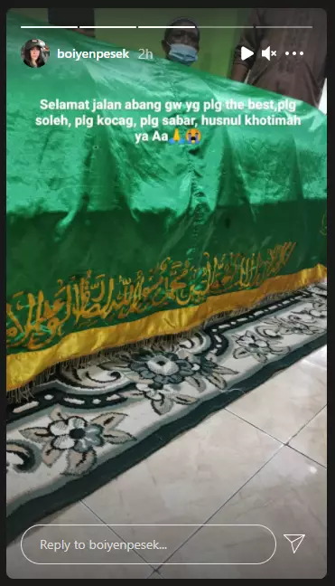 Kakak Boiyen meninggal dunia Instagram