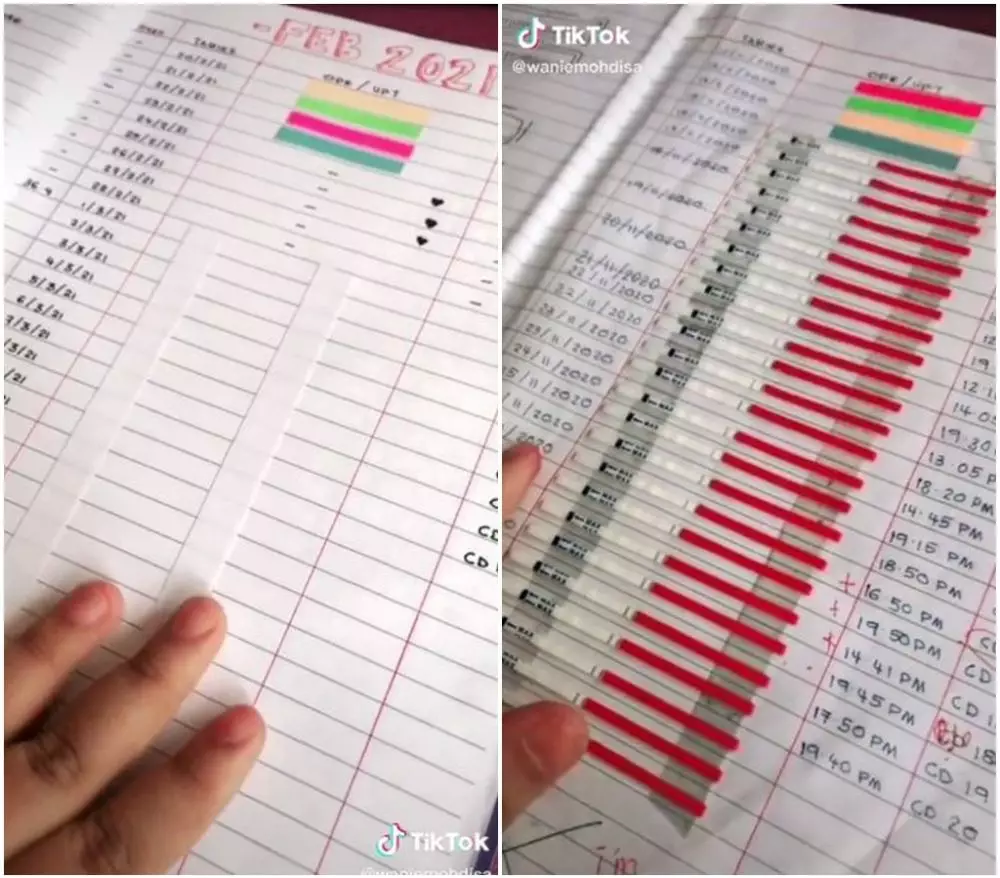 cewek simpan hasil test pack di buku © 2021 brilio.net