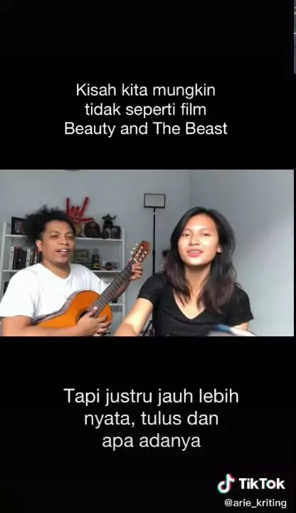 Arie dan Indah usai nikah © TikTok