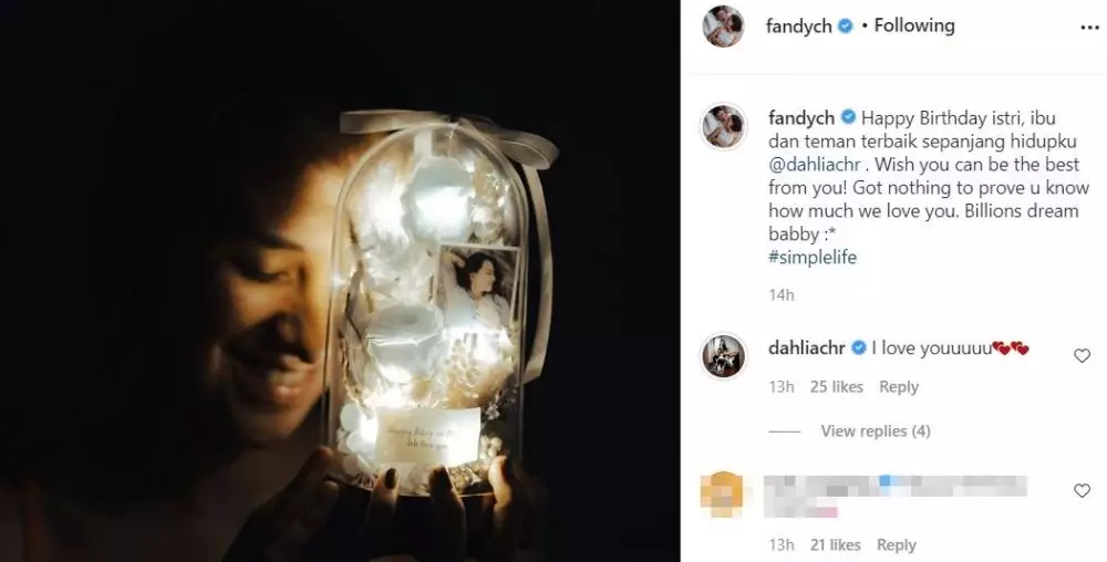 momen ultah Dahlia ke-24 © Instagram momen ultah Dahlia ke-24 © Instagram