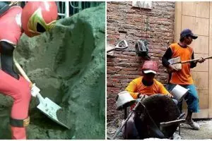 11 Aksi tukang bangunan menghibur diri pas kerja ini kocak abis