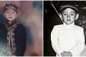 Potret masa kecil 7 seleb cowok dengan busana adat Jawa, gagah banget