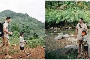 8 Momen Ringgo Agus trekking bareng Bjorka, mandi di curug