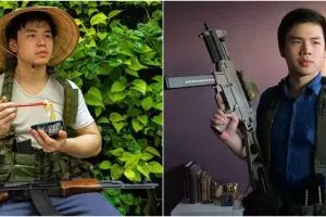10 Aksi nyentrik Nicholas Sean main Airsoft Gun, curi perhatian