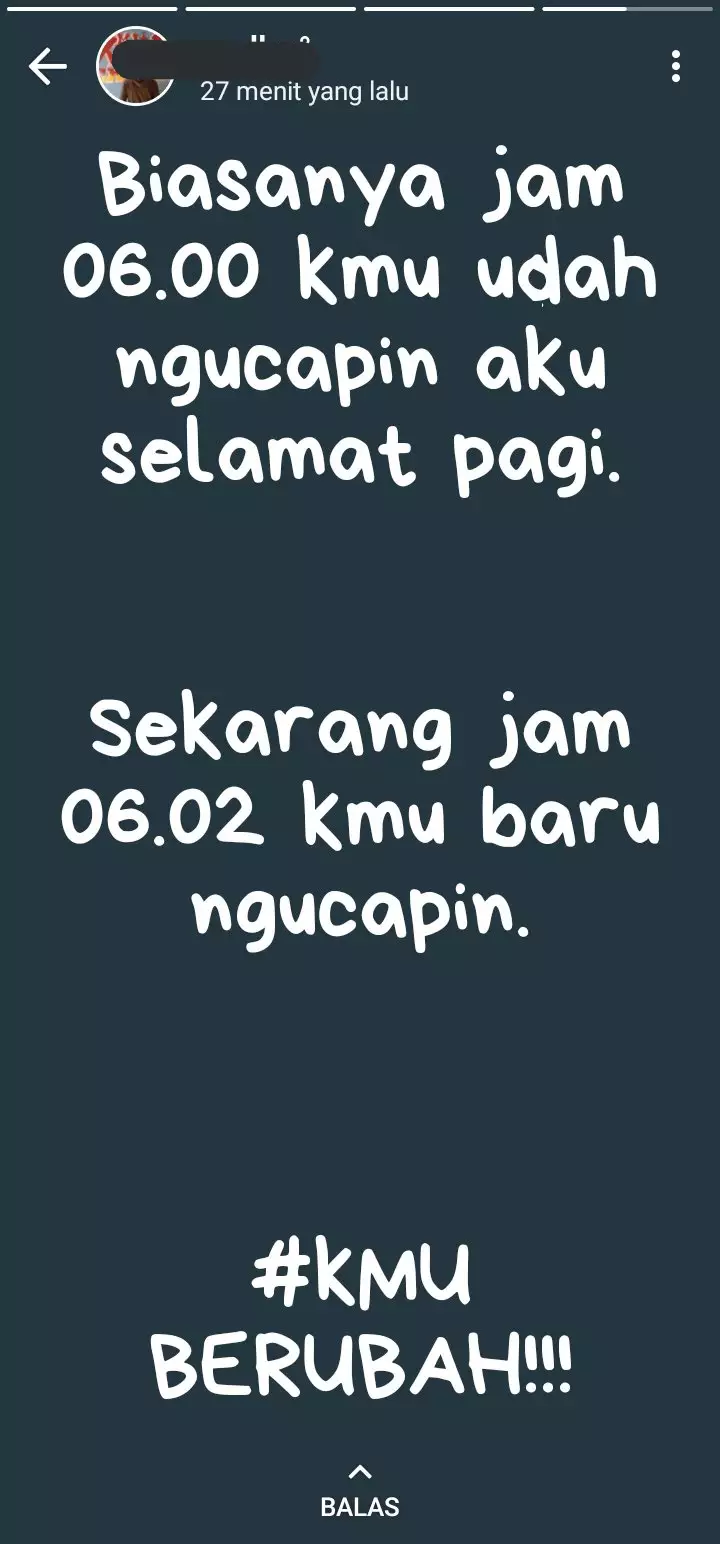 Status soal cinta di WA © Twitter