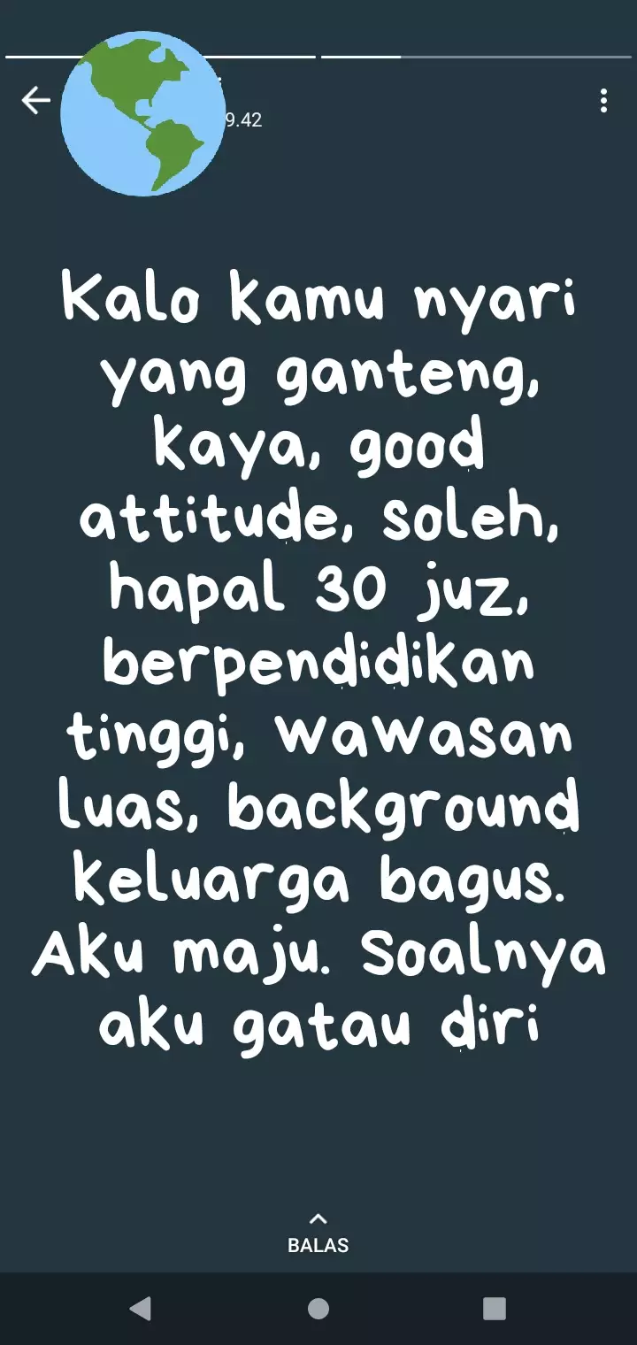 Status soal cinta di WA © Twitter