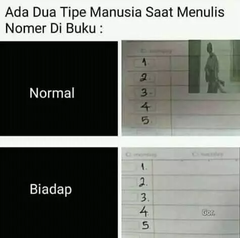 meme lucu beda cara berpikir orang Berbagai sumber