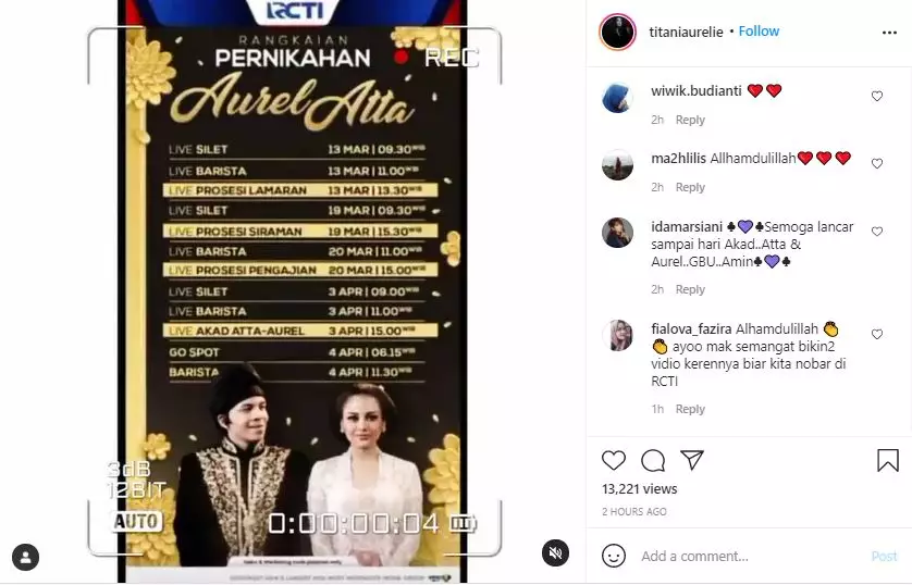 jadwal acara pernikahan Atta Aurel © 2021 brilio.net