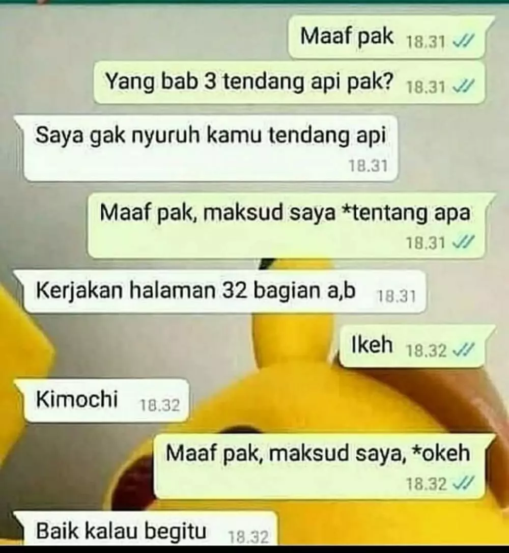 chat typo saat bahas tugas Instagram