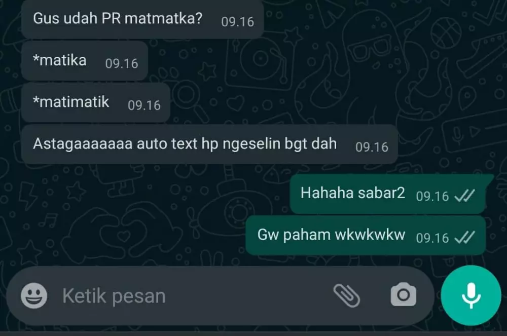 chat typo saat bahas tugas Instagram