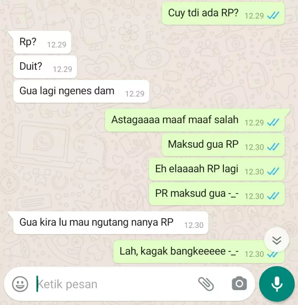 chat typo saat bahas tugas Instagram