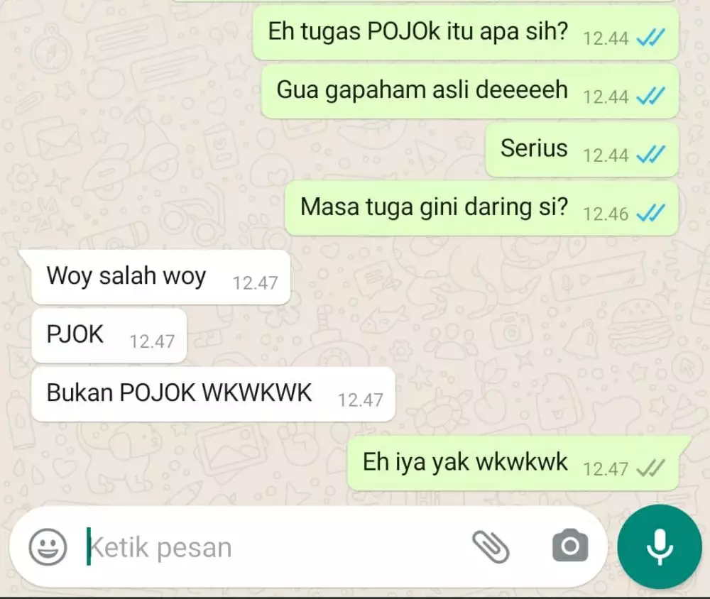 chat typo saat bahas tugas Instagram