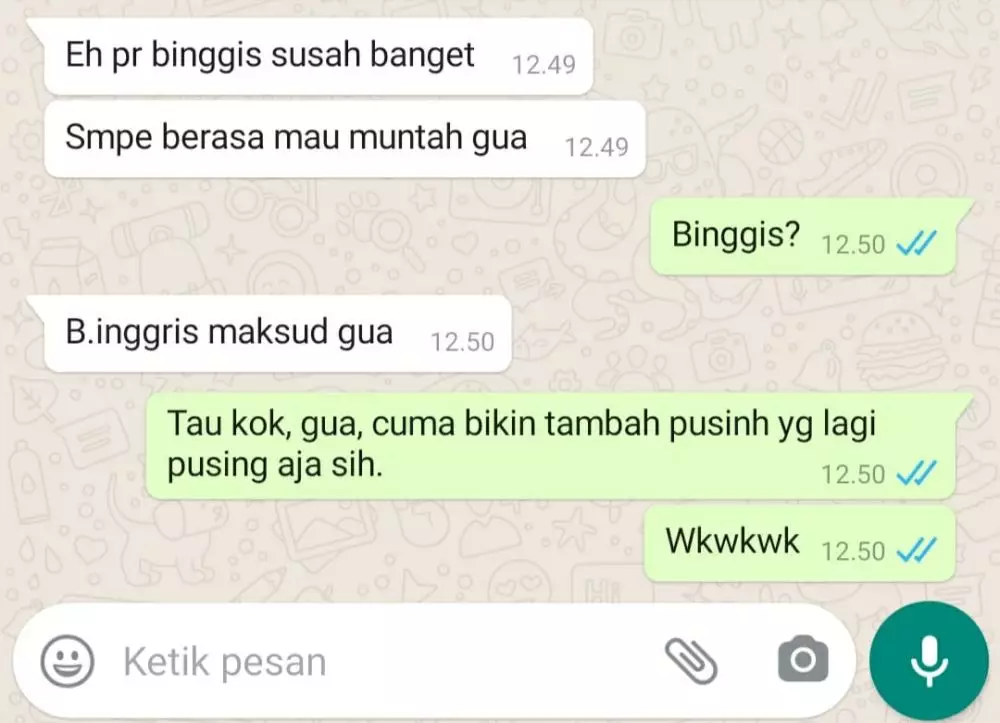 chat typo saat bahas tugas Instagram