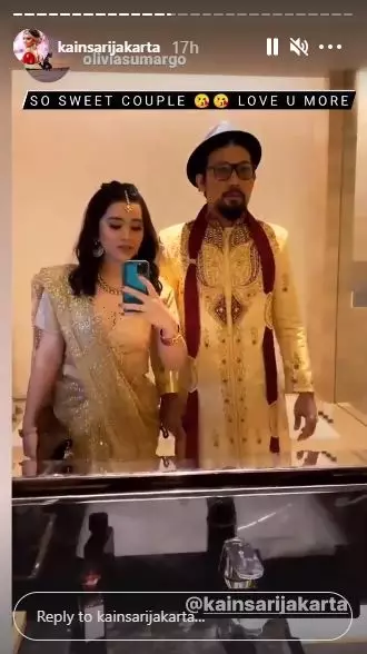 Gaya seleb kondangan pakai baju India © Instagram