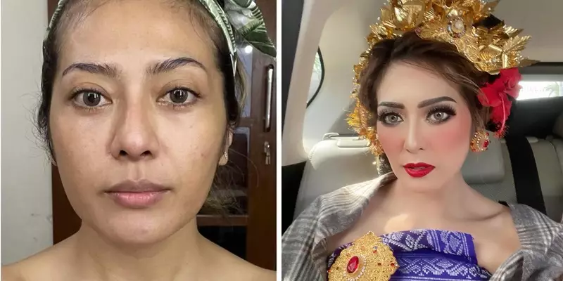 AFI 1 tanpa dan pakai makeup © Instagram AFI 1 tanpa dan pakai makeup © Instagram