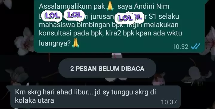 Balasan chat bimbingan skripsi © berbagai sumber