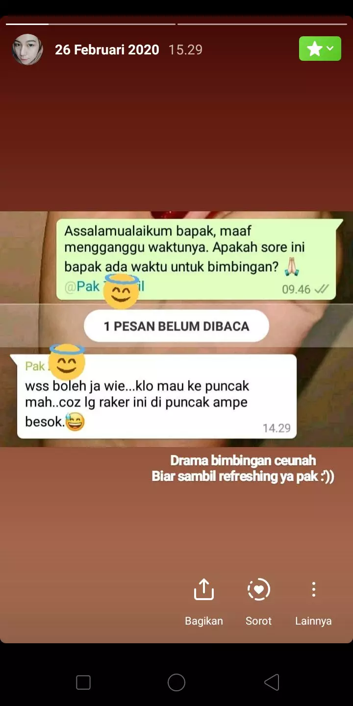 Balasan chat bimbingan skripsi © berbagai sumber