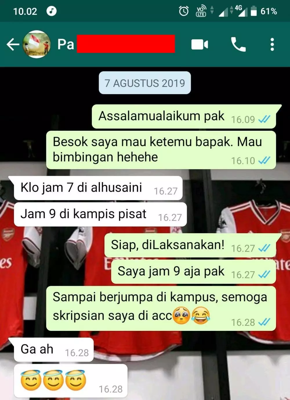 Balasan chat bimbingan skripsi © berbagai sumber