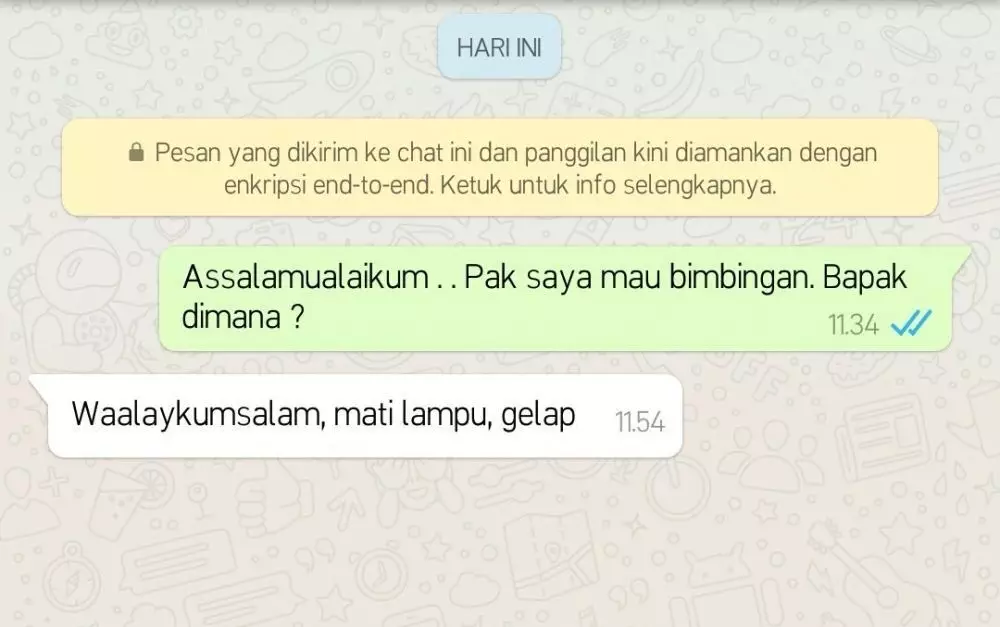 Balasan chat bimbingan skripsi © berbagai sumber