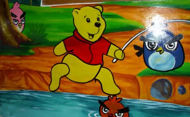 gambar kartun absurd di tembok Berbagai sumber