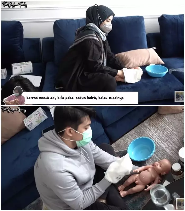 Zaskia Sungkar & Irwansyah belajar rawat bayi © 2021 brilio.net