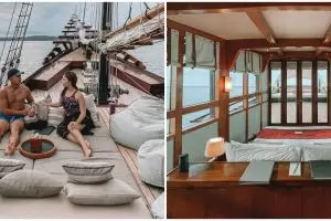 8 Penampakan kapal pinisi yang disewa Nikita Willy di Raja Ampat
