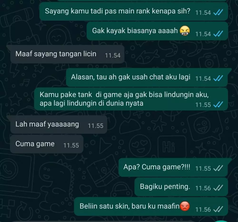 chat gamers berantem dengan pacar Berbagai sumber
