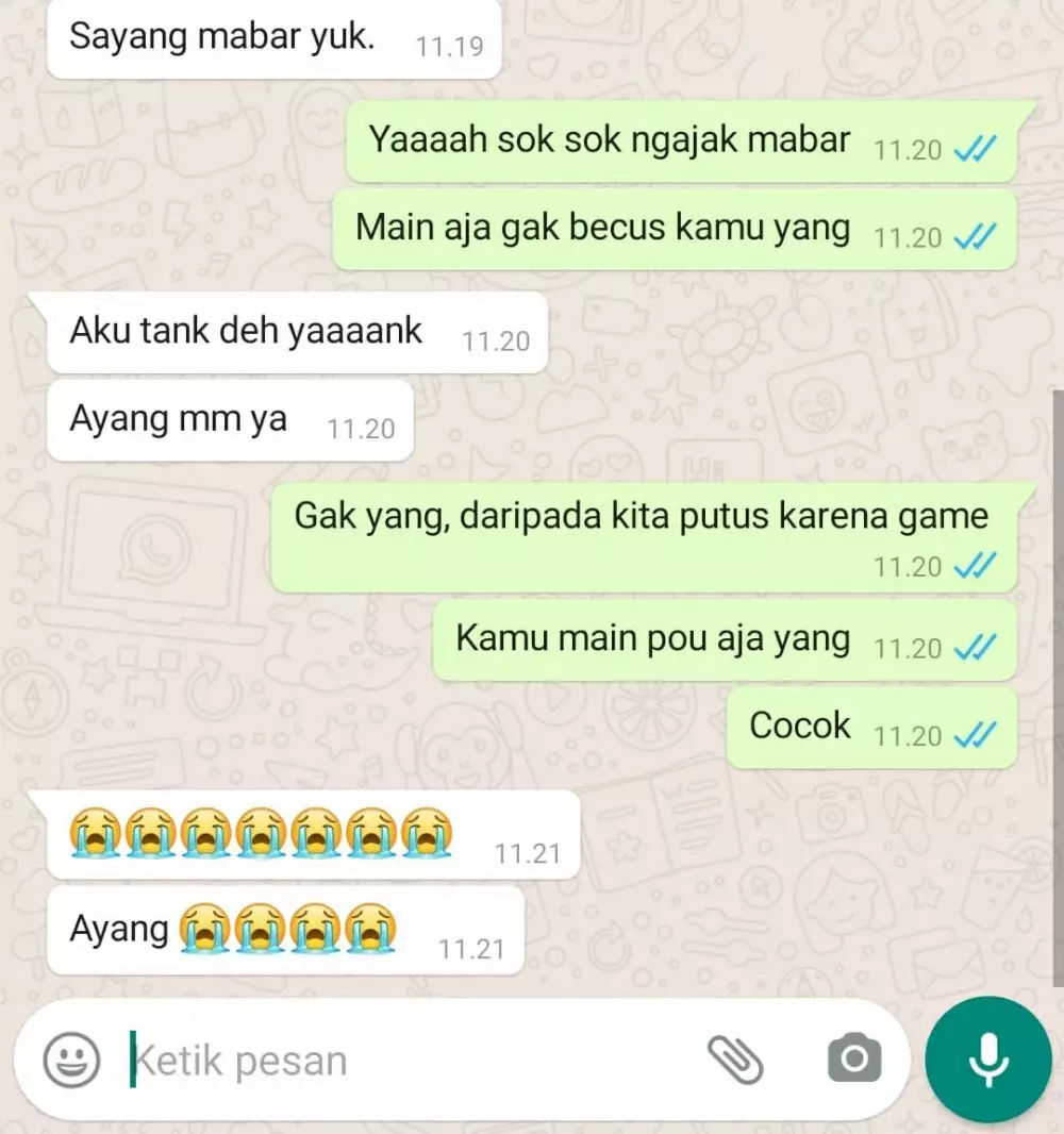 chat gamers berantem dengan pacar Berbagai sumber